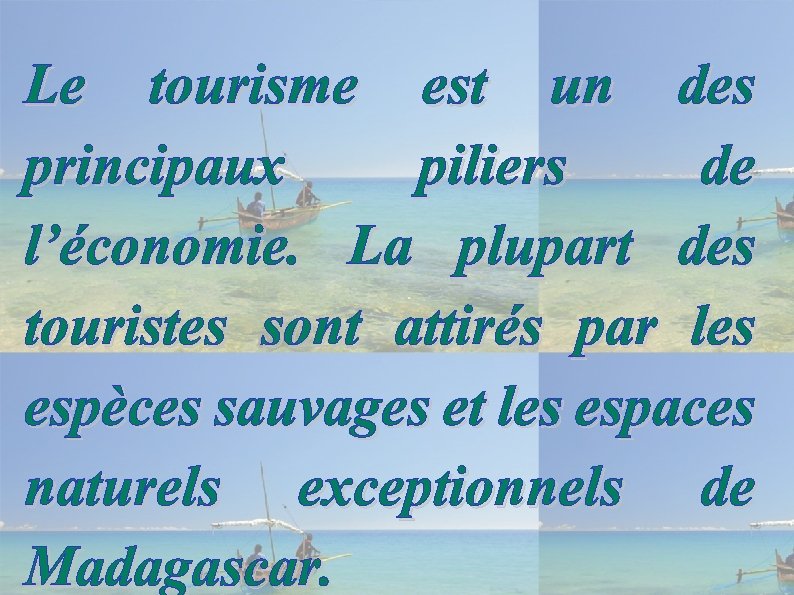 Le tourisme est un des principaux piliers de l’économie. La plupart des touristes sont