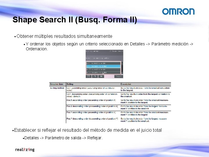 Shape Search II (Busq. Forma II) · Obtener múltiples resultados simultaneamente ·Y ordenar los