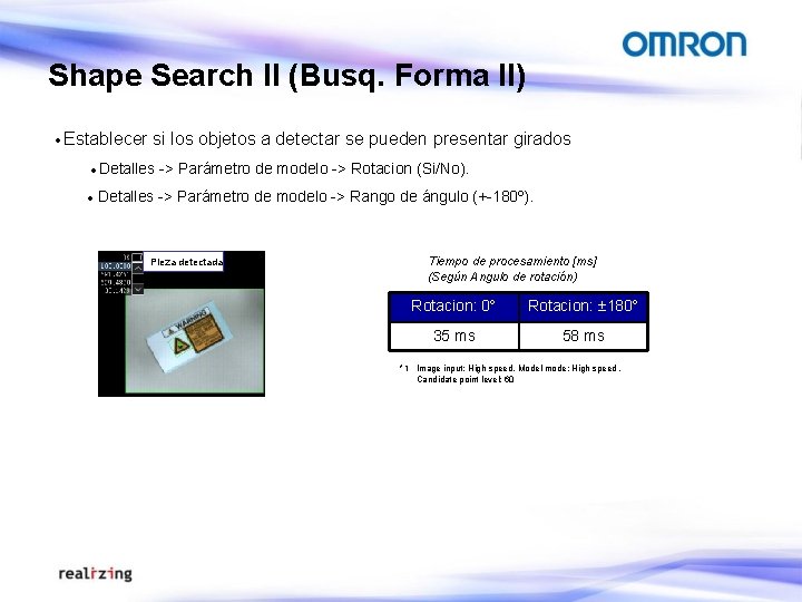 Shape Search II (Busq. Forma II) · Establecer si los objetos a detectar se