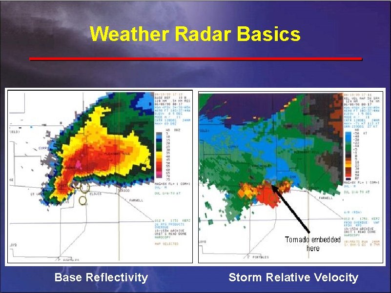 Weather Radar Basics Base Reflectivity Storm Relative Velocity 