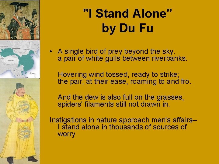 "I Stand Alone" by Du Fu • A single bird of prey beyond the