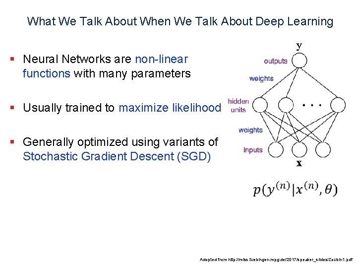 What We Talk About When We Talk About Deep Learning § Neural Networks are