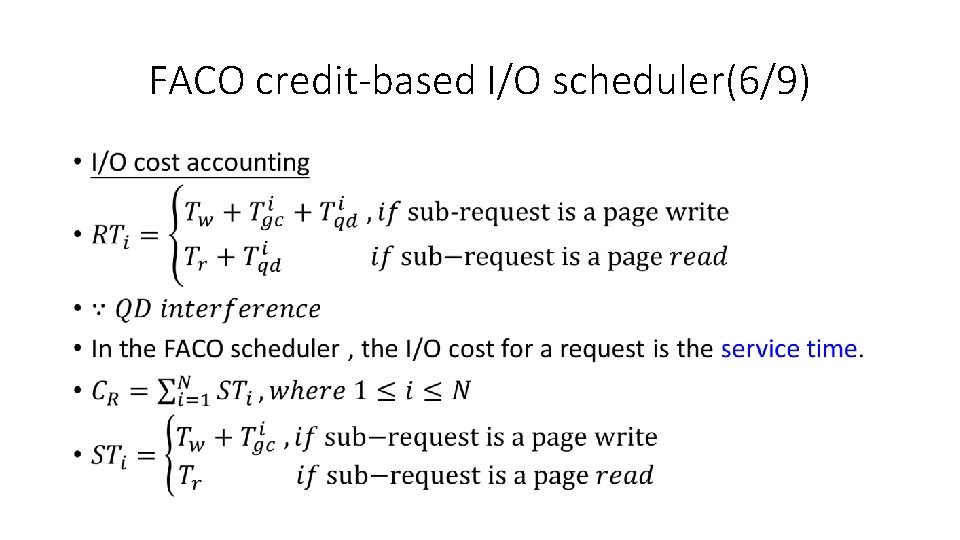 FACO credit-based I/O scheduler(6/9) • 