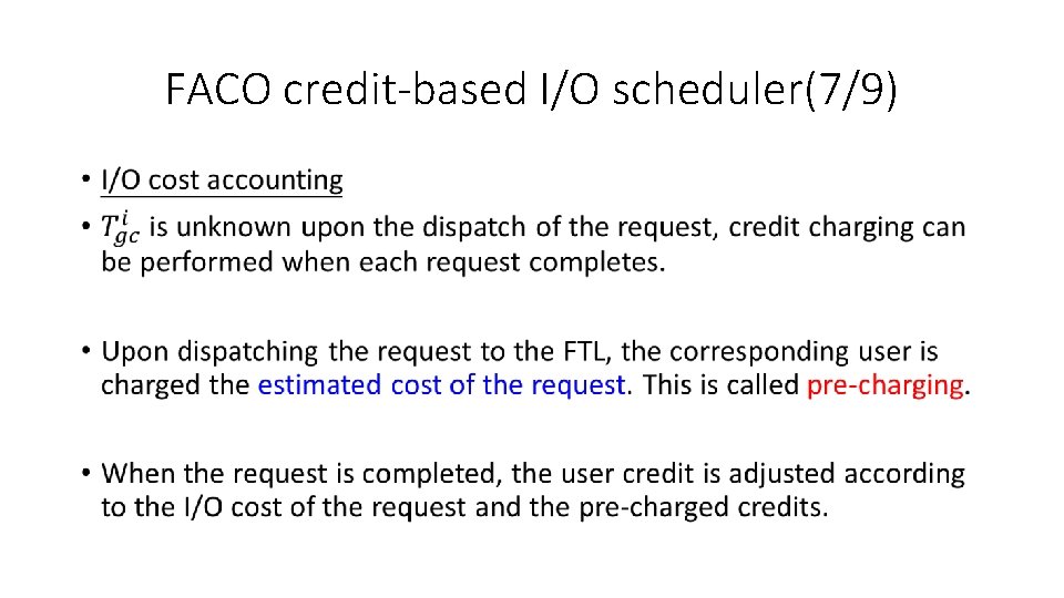 FACO credit-based I/O scheduler(7/9) • 