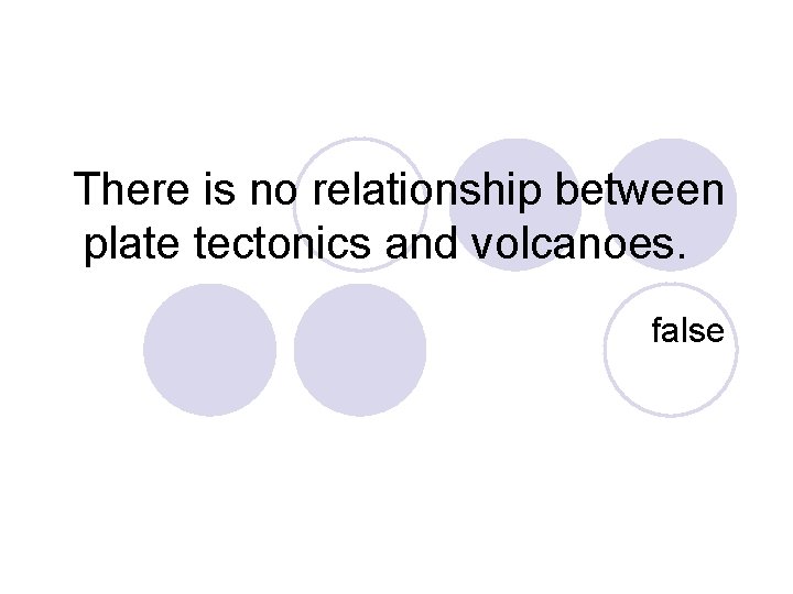 There is no relationship between plate tectonics and volcanoes. false 