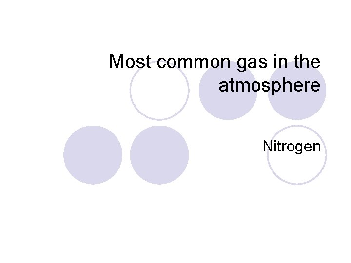 Most common gas in the atmosphere Nitrogen 