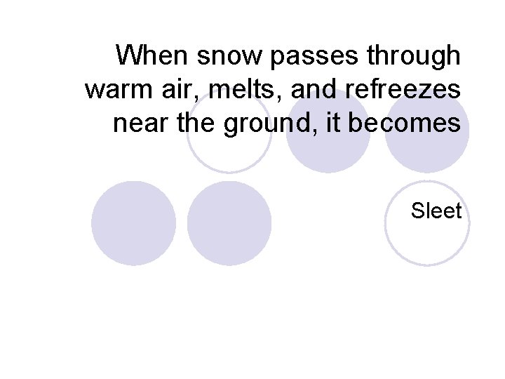 When snow passes through warm air, melts, and refreezes near the ground, it becomes