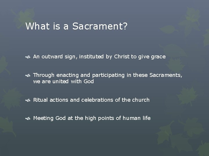 Outward Sign Unit 2 We Believe in the Holy Church
