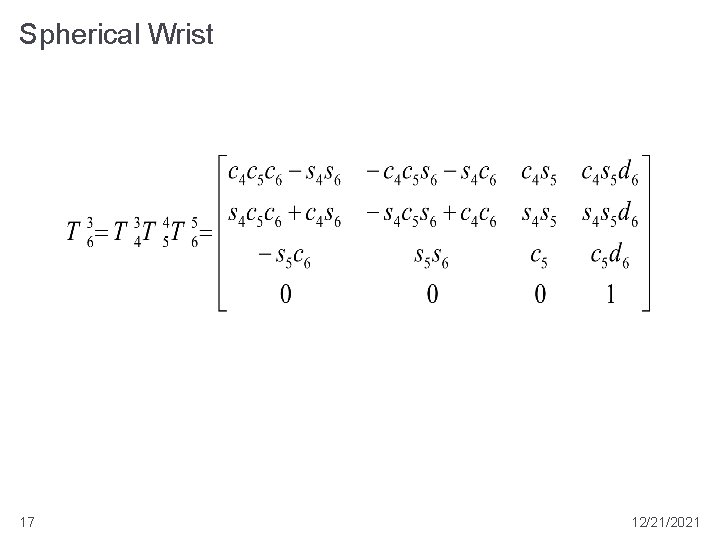 Spherical Wrist 17 12/21/2021 