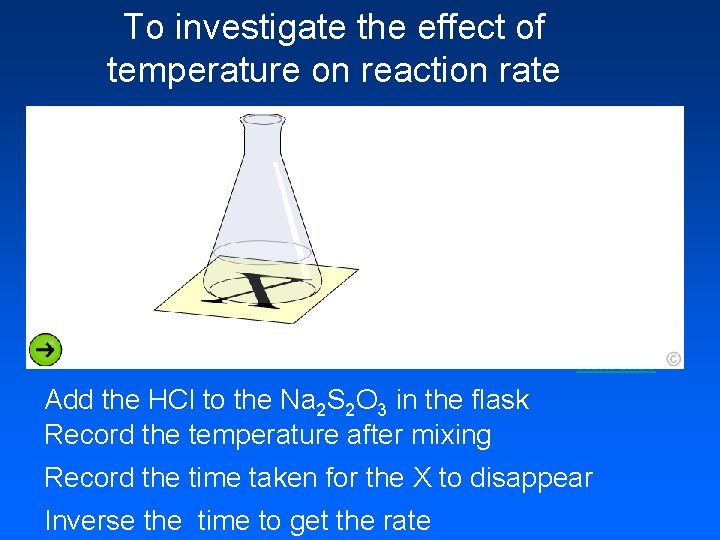 Collision Theory Factors affecting rate Investigate how temperature