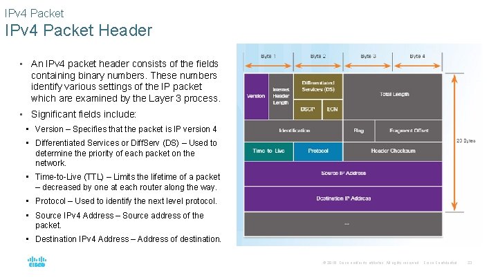 IPv 4 Packet Header • An IPv 4 packet header consists of the fields