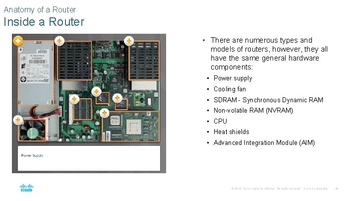 Anatomy of a Router Inside a Router • There are numerous types and models