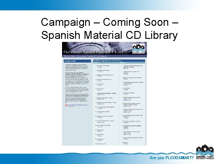 Campaign – Coming Soon – Spanish Material CD Library 