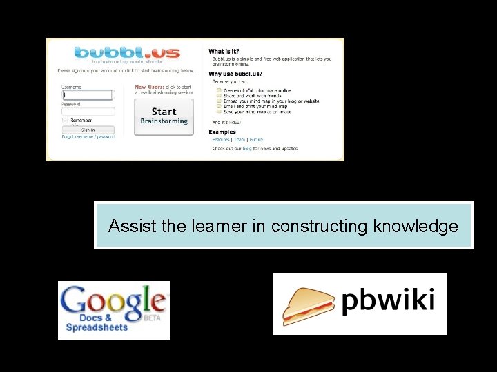 Assist the learner in constructing knowledge 