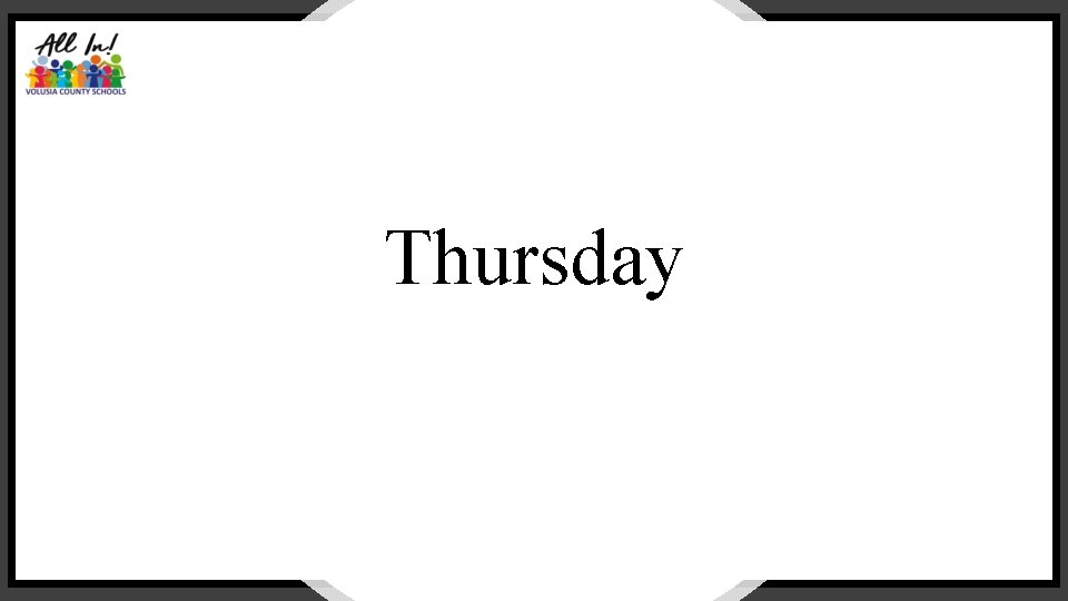 Thursday VCS Thursday VCS