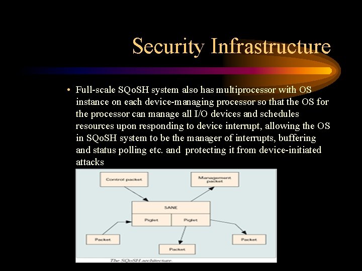 Security Infrastructure • Full-scale SQo. SH system also has multiprocessor with OS instance on