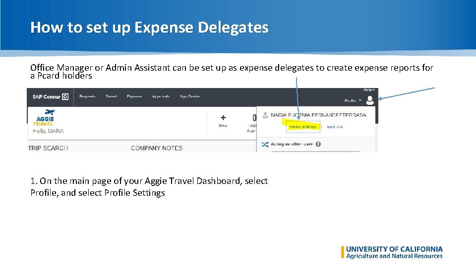 How to set up Expense Delegates Office Manager or Admin Assistant can be set