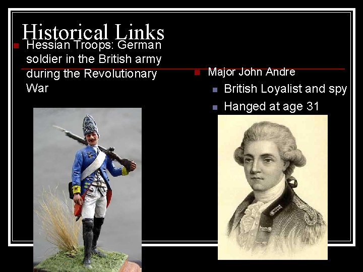 Historical Links n Hessian Troops: German soldier in the British army during the Revolutionary