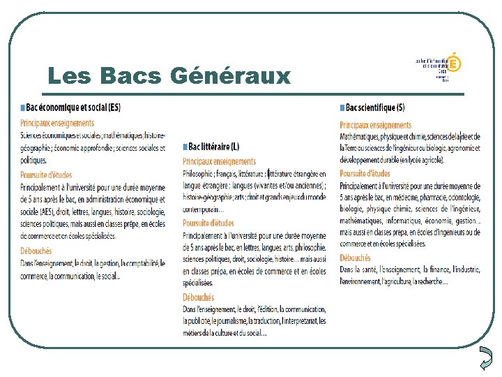 Les Bacs Généraux 