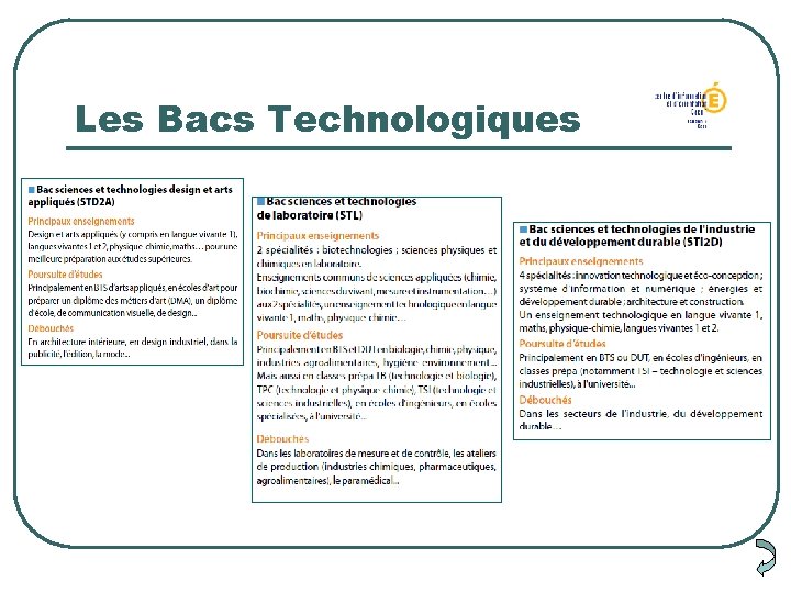 Les Bacs Technologiques 