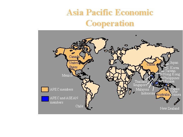 Asia Pacific Economic Cooperation Canada United States Mexico APEC members APEC and ASEAN members