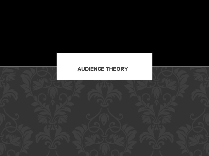 AUDIENCE THEORY 