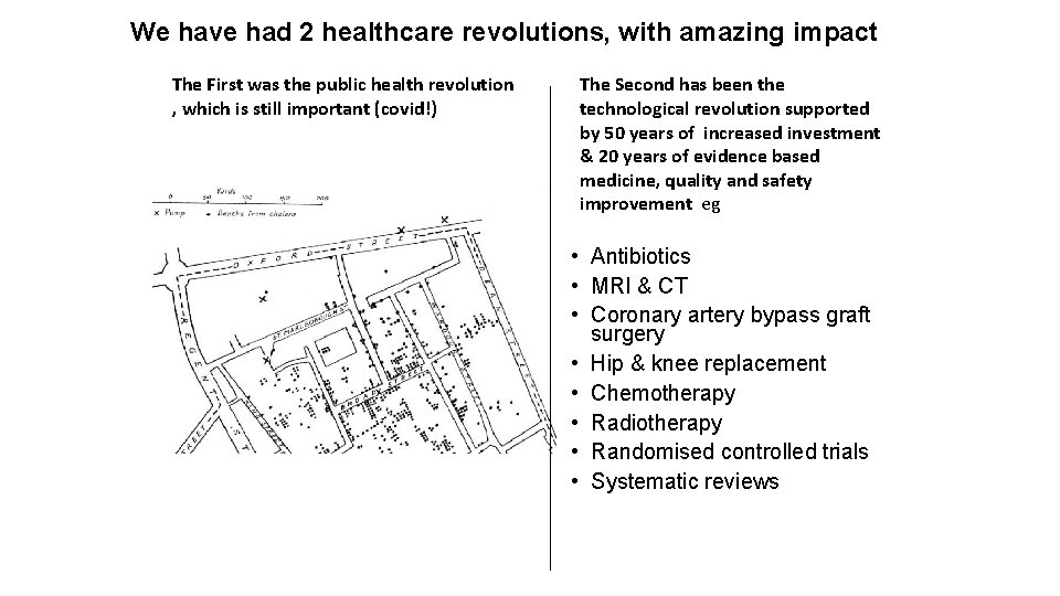 We have had 2 healthcare revolutions, with amazing impact The First was the public