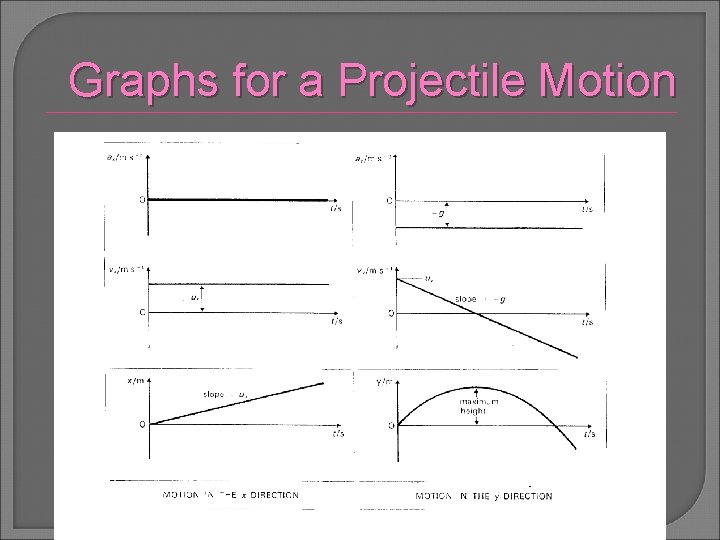 Graphs for a Projectile Motion 