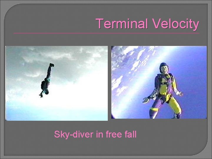 Terminal Velocity Sky-diver in free fall 