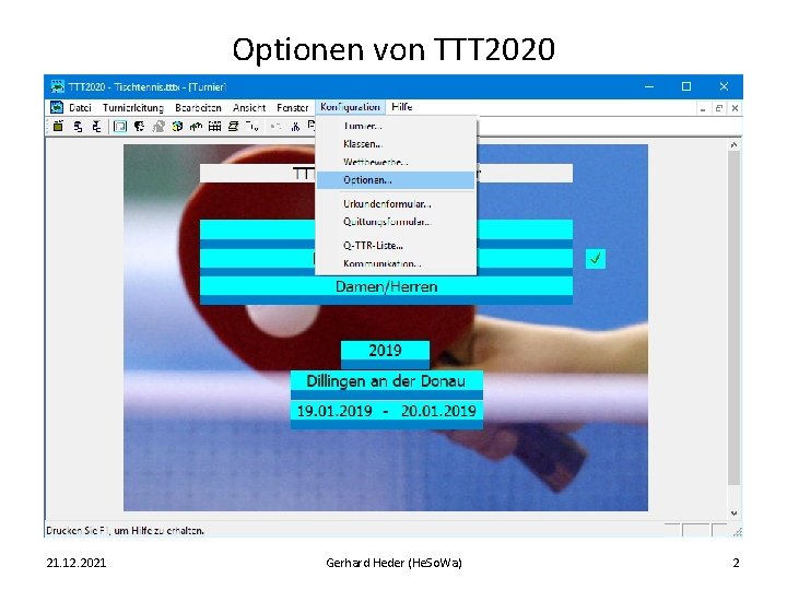 Optionen von TTT 2020 21. 12. 2021 Gerhard Heder (He. So. Wa) 2 
