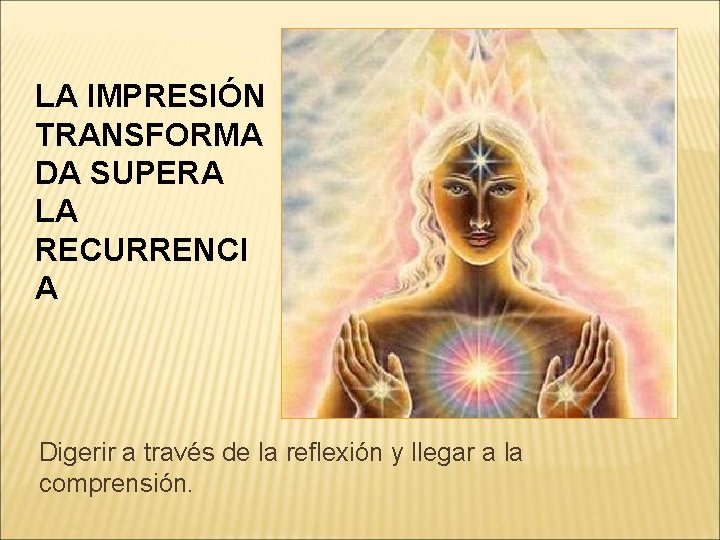 LA IMPRESIÓN TRANSFORMA DA SUPERA LA RECURRENCI A Digerir a través de la reflexión