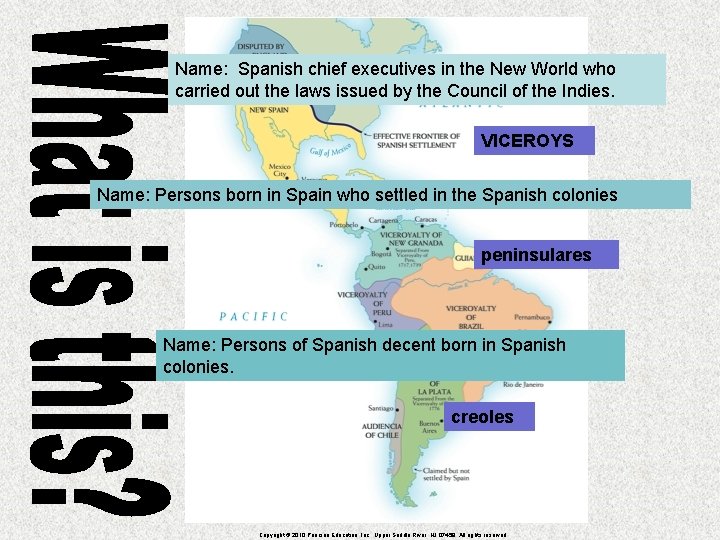 Name: Spanish chief executives in the New World who carried out the laws issued