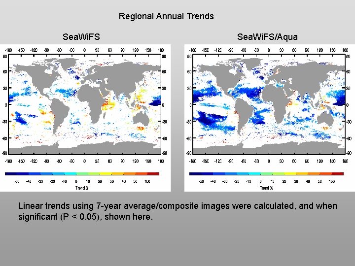 Regional Annual Trends Sea. Wi. FS/Aqua Linear trends using 7 -year average/composite images were