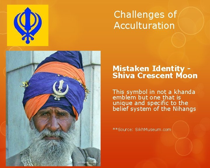 Challenges of Acculturation Mistaken Identity Shiva Crescent Moon This symbol in not a khanda