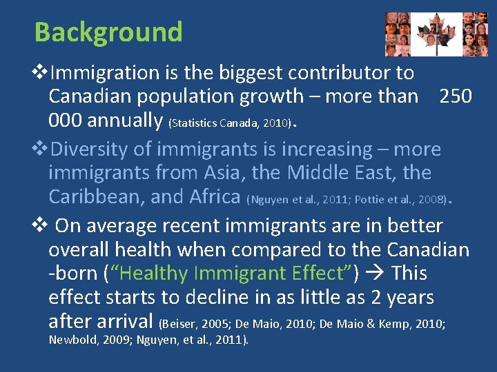 Background v. Immigration is the biggest contributor to Canadian population growth – more than