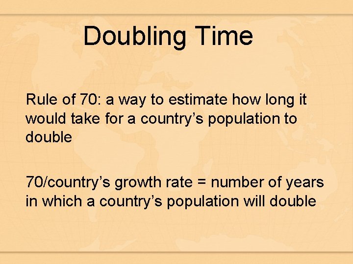 Doubling Time Rule of 70: a way to estimate how long it would take