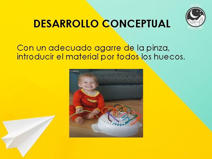 DESARROLLO CONCEPTUAL Con un adecuado agarre de la pinza, introducir el material por todos