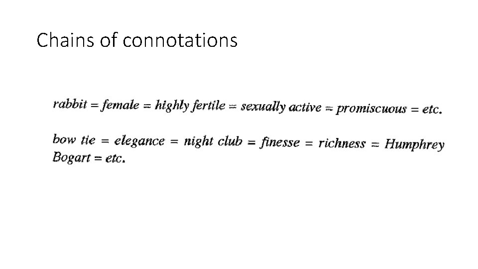 Chains of connotations 