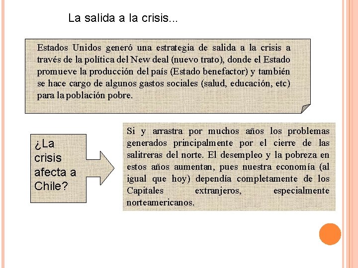 La salida a la crisis. . . Estados Unidos generó una estrategia de salida