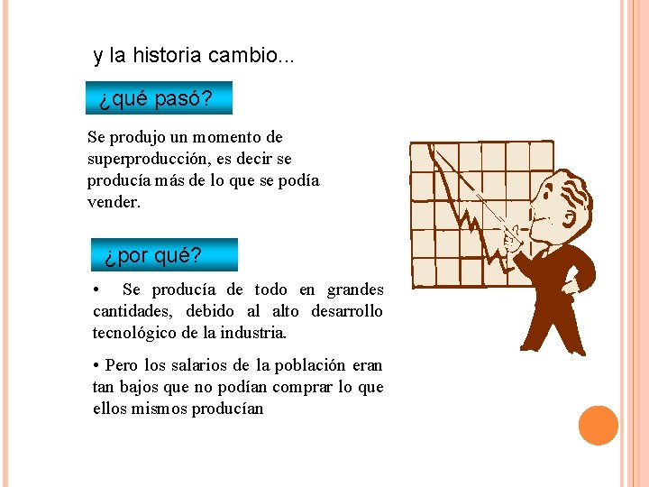 y la historia cambio. . . ¿qué pasó? Se produjo un momento de superproducción,
