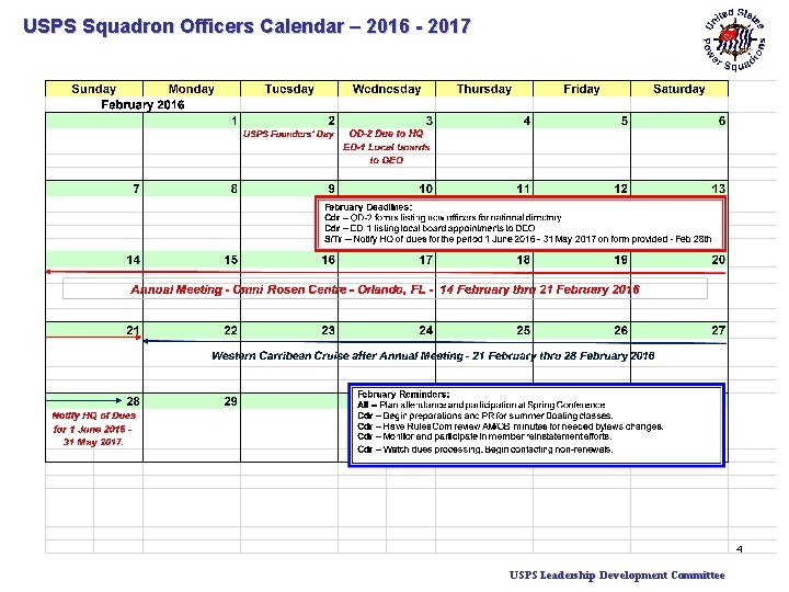 USPS Squadron Officers Calendar – 2016 - 2017 4 USPS Leadership Development Committee 