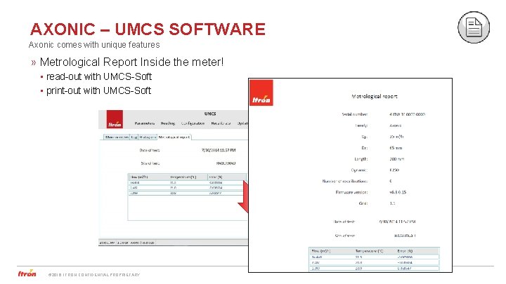 AXONIC – UMCS SOFTWARE Axonic comes with unique features » Metrological Report Inside the