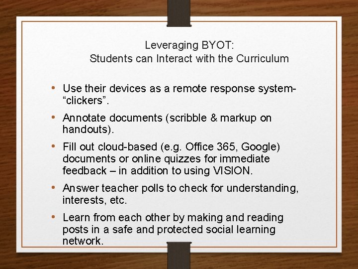 BYOT at the Rock Using Mobile Technologies to