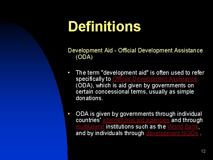 Linking Relief Rehabilitation and Development Presented by Thomas