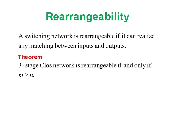 Rearrangeability Theorem 