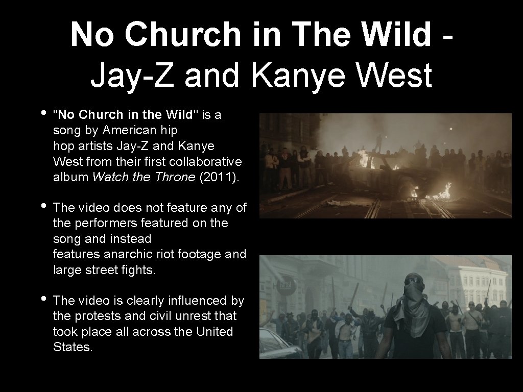 No Church in The Wild Jay-Z and Kanye West • "No Church in the