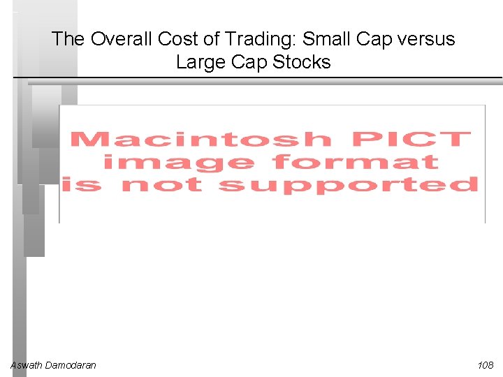 The Overall Cost of Trading: Small Cap versus Large Cap Stocks Aswath Damodaran 108