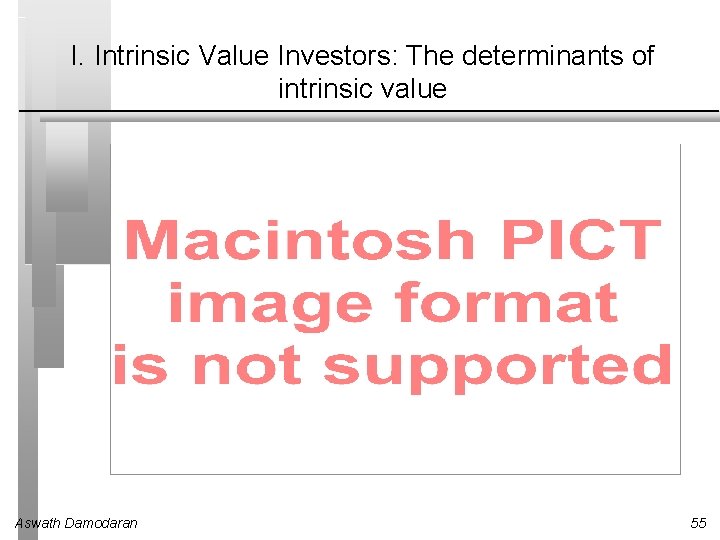 I. Intrinsic Value Investors: The determinants of intrinsic value Aswath Damodaran 55 