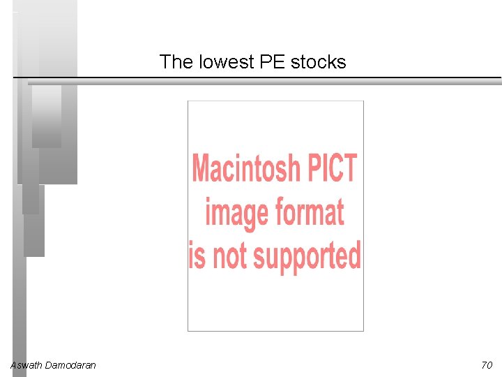 The lowest PE stocks Aswath Damodaran 70 