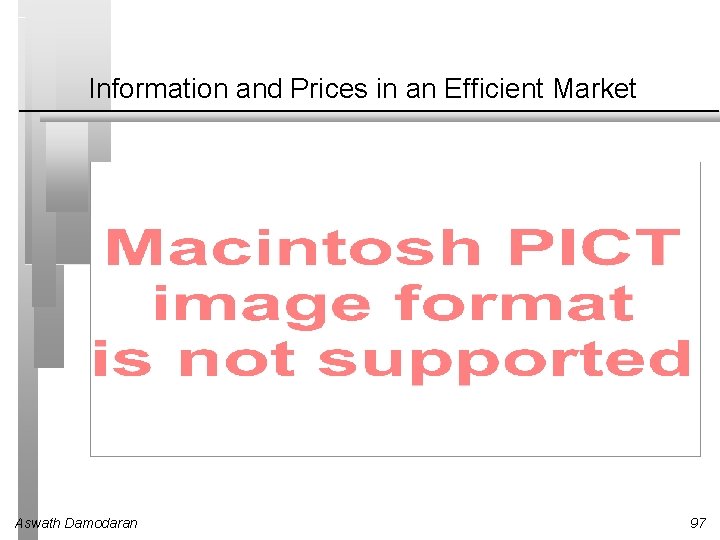 Information and Prices in an Efficient Market Aswath Damodaran 97 